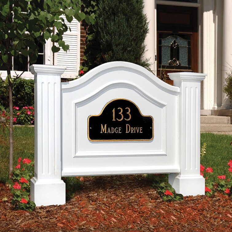 Lark Manor Kentshire 2 Line Lawn Address Sign Reviews Wayfair Canada   Kentshire 2 Line Lawn Address Sign 